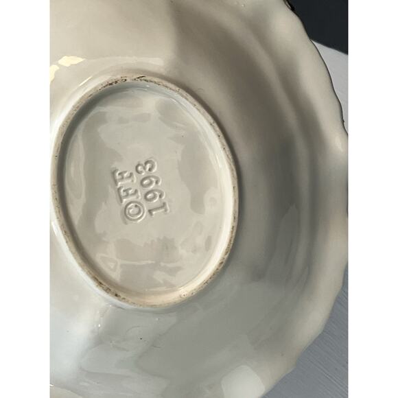 Retired Fitz & Floyd Candy Dish Scottie Dog In Quilted Basket & Bow Christmas - Picture 8 of 11